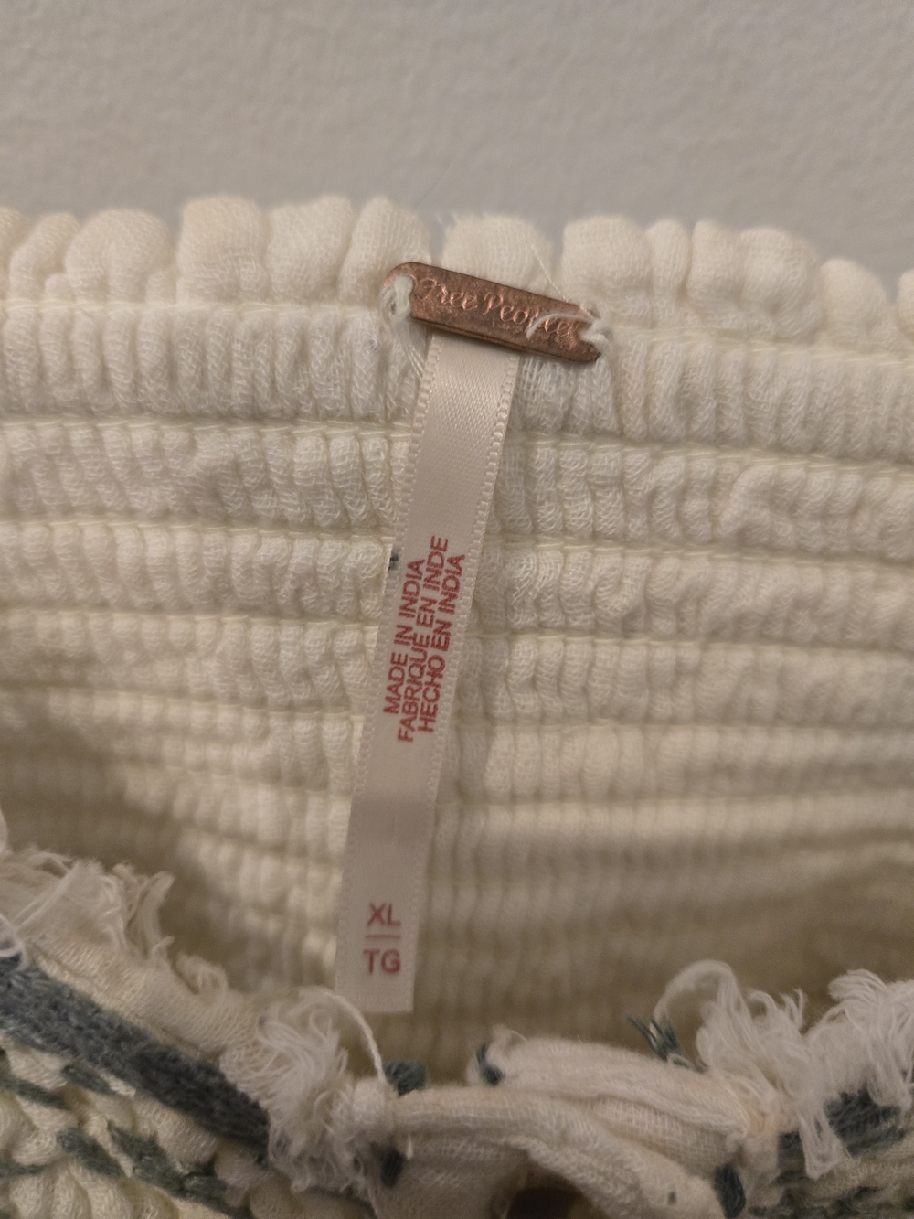 Free People Cream Maxi Dress with Blue Trim - Picture 3 of 6